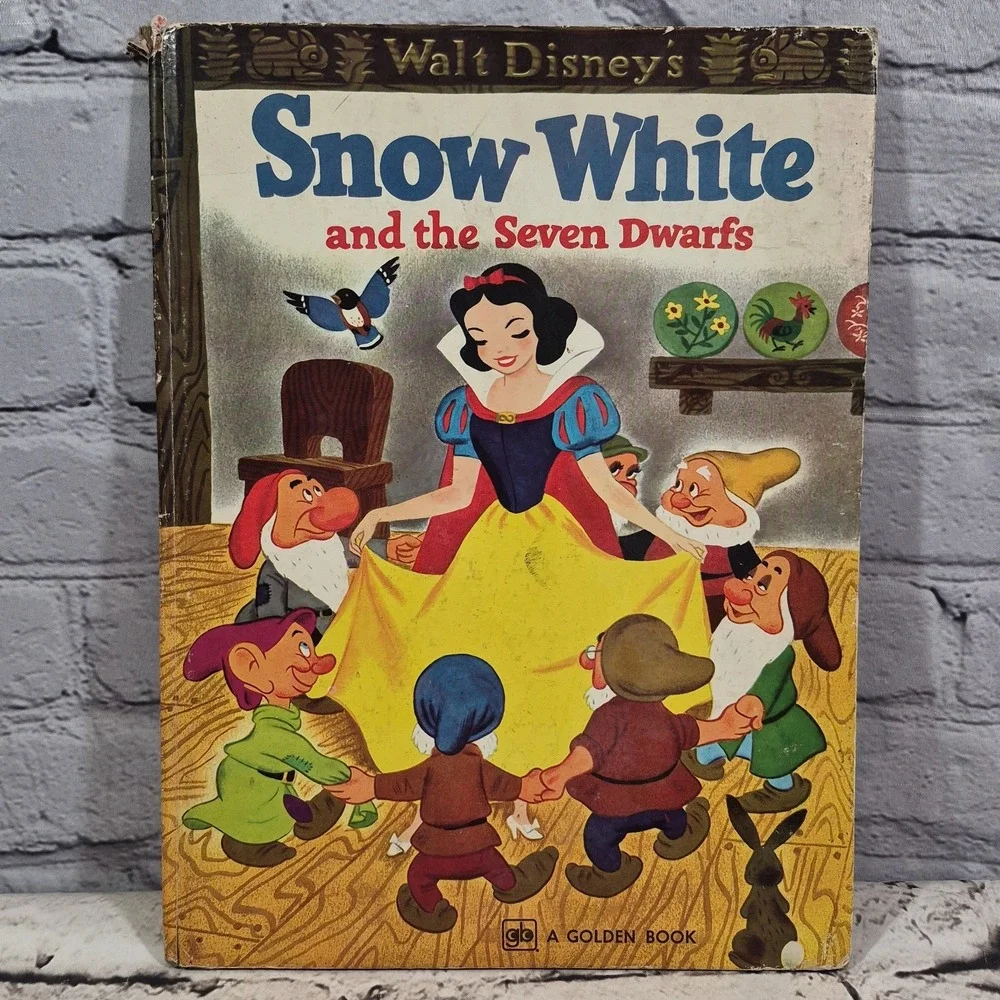 Vintage 1952 A Big Golden Book Walt Disney's Snow White And The Seven Dwarfs